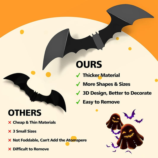 diy 3d folding wings that pop out from the wall to simulate flying bats in mid-air