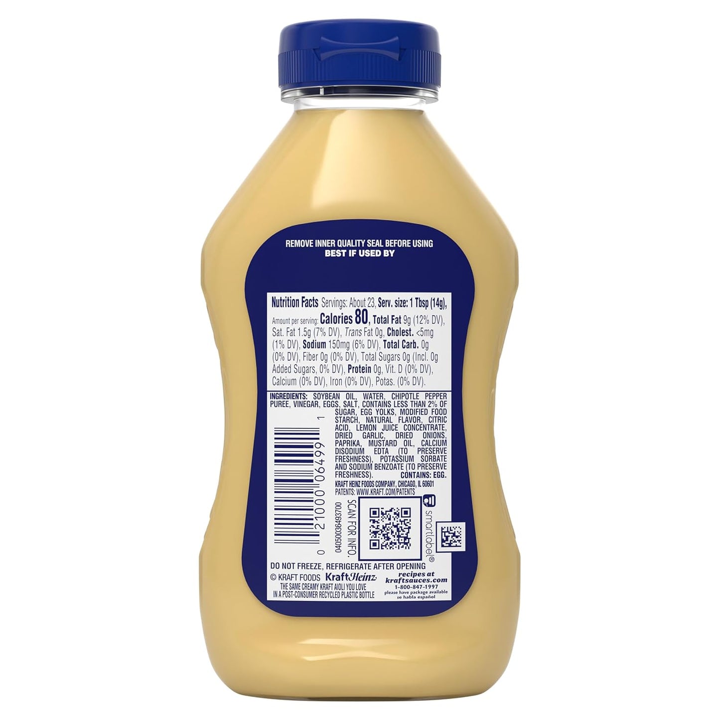 Kraft Chipotle Aioli 12 fl oz Gourmet Aioli — Valentine's Day and Holiday Gift Basket Add-On for Sandwich and Burger Lovers