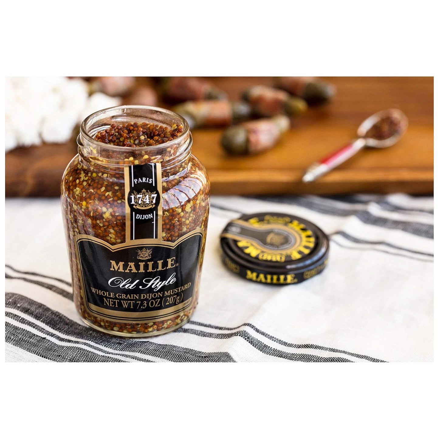 Maille Mustard Old Style – Healthy Vinaigrette Base, Whole Grain Mustard for Lighter Homemade Dressings