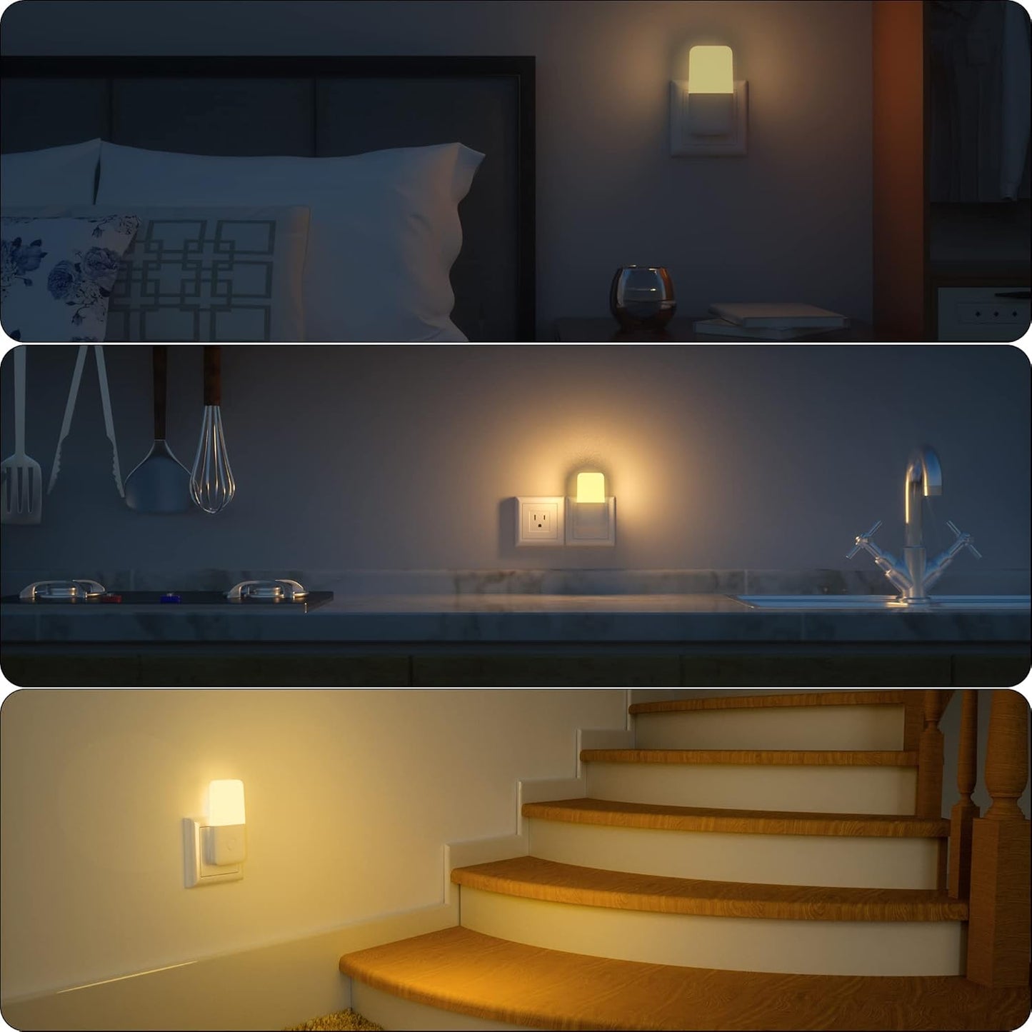 MAZ-TEK Minimal Plug in Nightlight, Single Outlet E26 Form for Intentional Living Spaces
