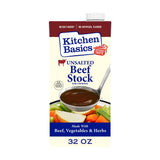 Kitchen Basics Unsalted Beef Stock – Single-Ingredient-Focused Stock for Intentional Home Cooking, 32 oz Carton