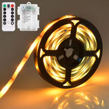 Safe Flameless Battery LED Strip Lights with Timer Auto Shutoff for Bedroom and Sleeping Areas