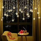 LED Curtain Lights, 96 LED Snowflake Curtain, Family-Friendly Kids Bedroom and Toddler Room Decor, No Flame No Wax Plug-in Light with 8 Modes
