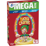 Lucky Charms Gluten Free Marshmallow Cereal – Balanced Family Snack with 19g Whole Grain, Limited Edition Jumbo Rainbows, Mega 26.1 oz