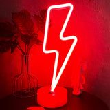Lightning Bolt Neon Sign - Cozy Ambient Lighting for Home Office, Stylish LED Lightning Bolt with Detachable Base
