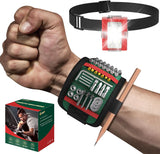 Magnetic Wristband with LED Work Light – Job Site Tool Wrist Holder for Electricians and Plumbers, Adjustable Anti-Slip Band