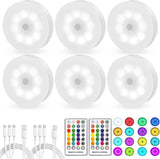 Aroolo Color Changing Puck Light Set 6 Pack – Birthday Gift for Mom and Grandma with Remote and Timer