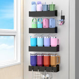 Nimble Living No-Drill Cup Holder – Grab-and-Go Tumbler Storage for Busy Workdays, Black 4 Pack