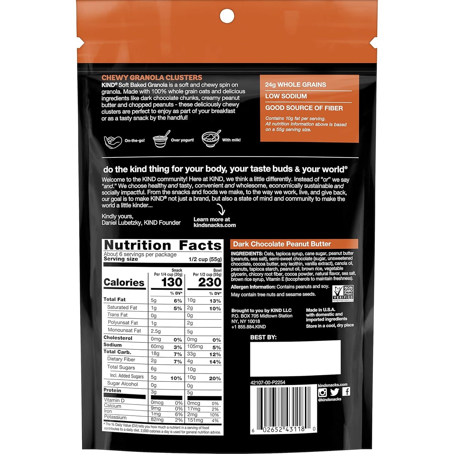 100% whole grain oats delivering 24g whole grains per 55g serving