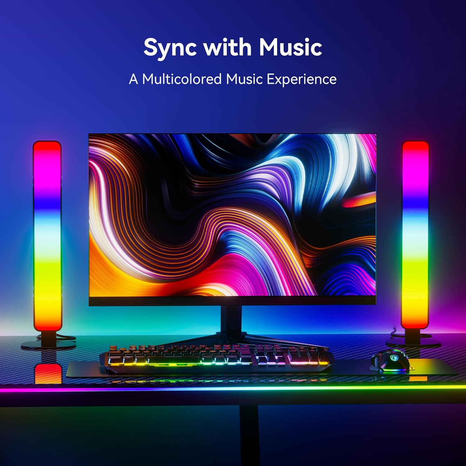 15 dynamic lighting modes covering scenes, color cycles, and audio reactivity