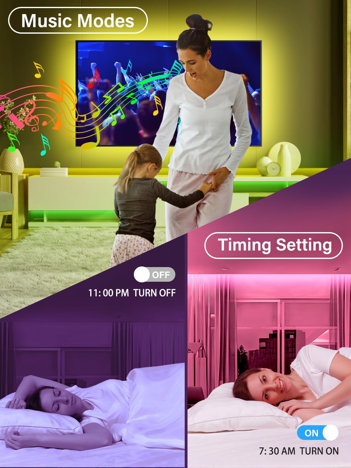 5050 led beads, 120 light sources, rgb color changing with dimming