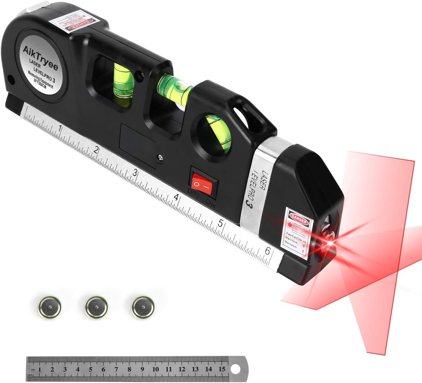 AikTryee 3-in-1 Laser Leveler – Compact All-in-One Design Replacing Bulky Levels, Lasers, and Tape Measures