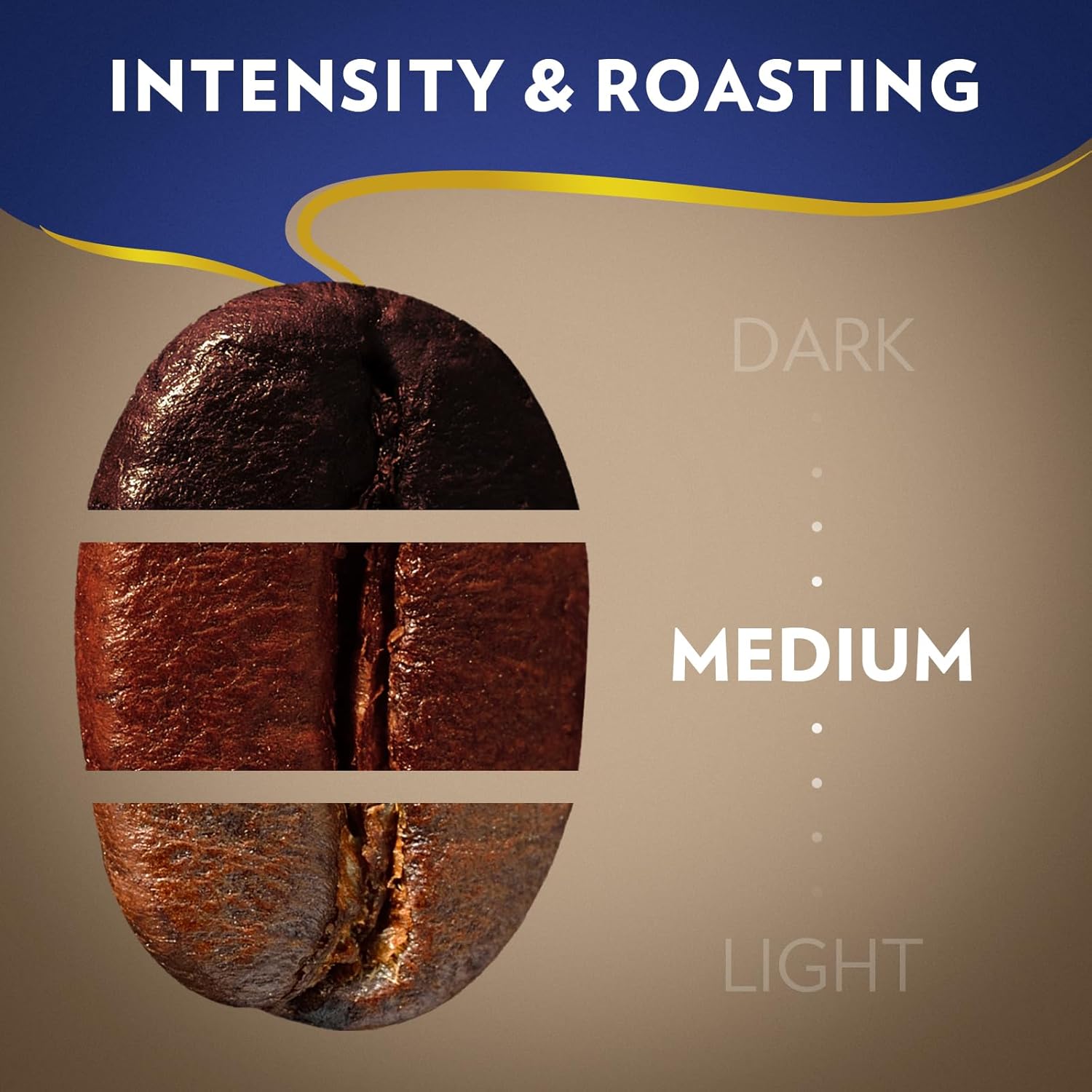 arabica and robusta blend sourced from 15 coffee-growing countries