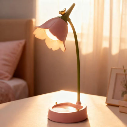 [Brand Name] Nature-Inspired Table Lamp – Rose-Toned Ambient Light for Living Room Side Table Styling