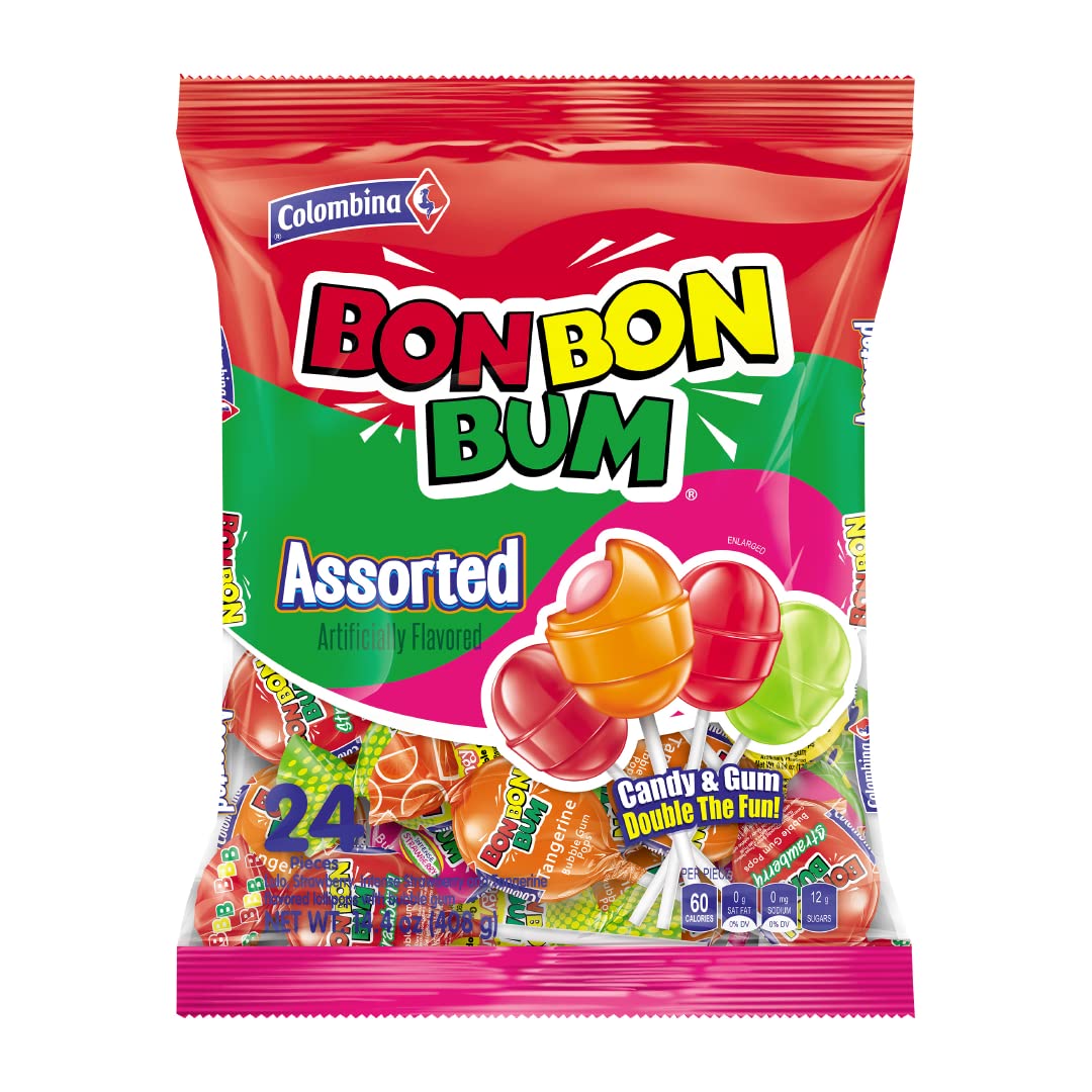 Colombina Bon Bon Bum Lollipops – Vintage Tiger Pops Era Tropical Hard Candy Gift Set for Candy Connoisseurs and Latin Diaspora Care Packages