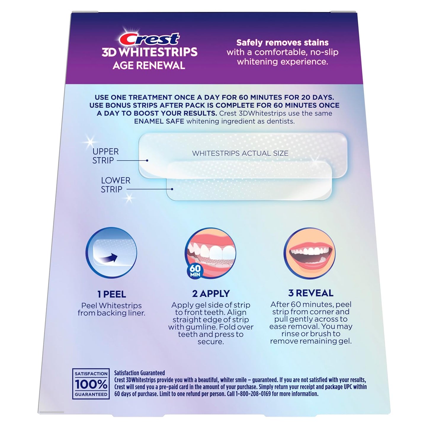 Crest 3D Whitestrips Age Renewal – 45-Minute Treatment Strips You Can Wear While Working or Studying