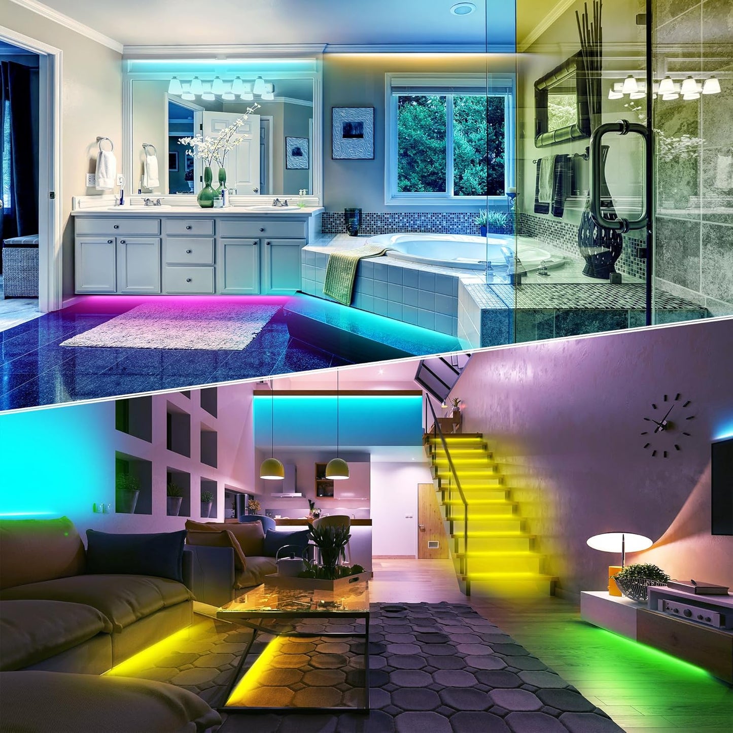 dimmable leds: 5 preset levels via remote, continuous 1–100% via app