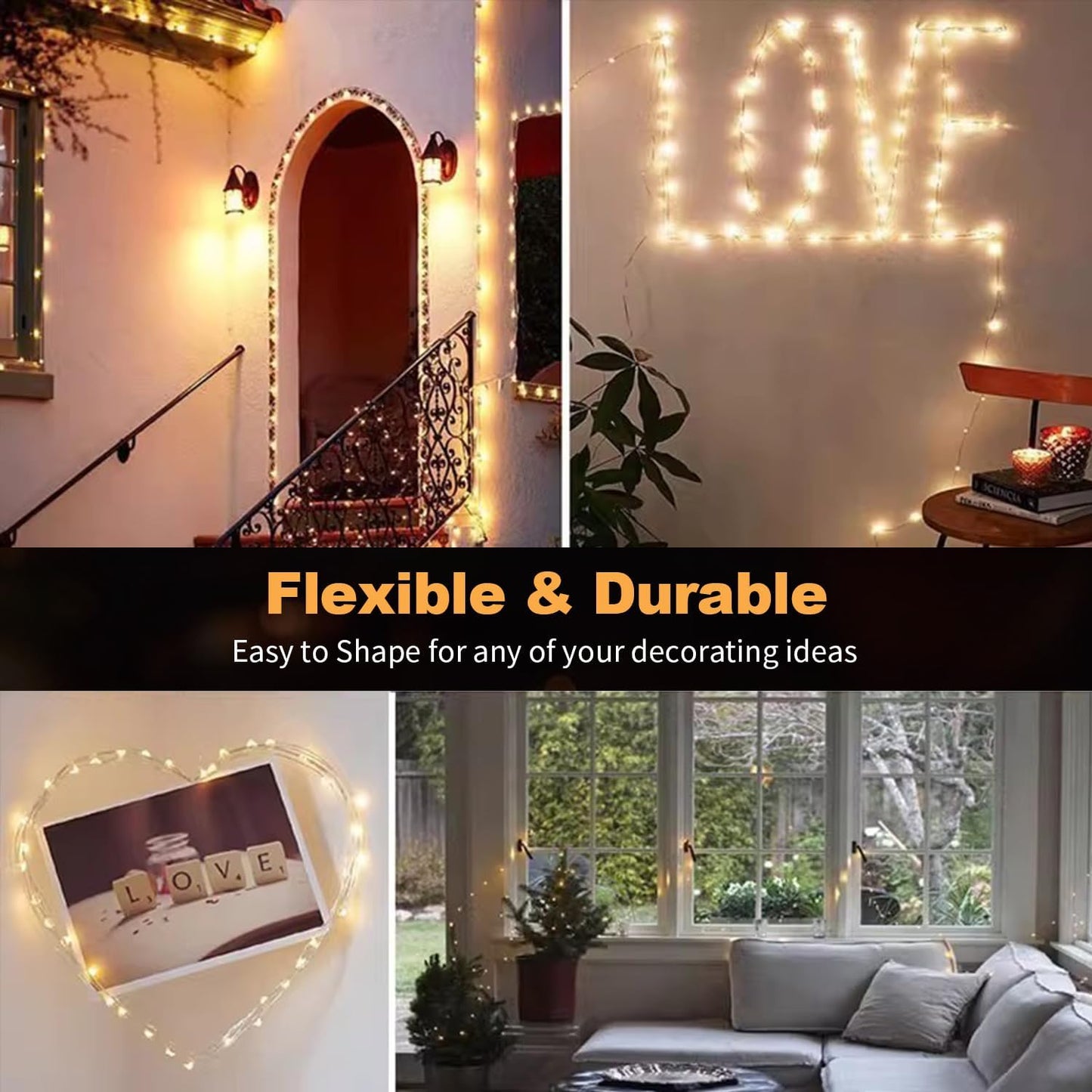 GlowNook Micro LED Lights – Intentional Living Room Decor, Flexible 7ft Wire That Disappears Into the Space