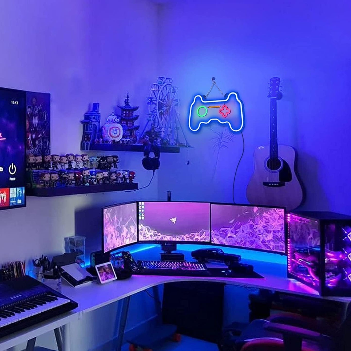 Joylit Minimalist Neon Wall Light – Single Hue Game Controller Glow for Intentional Home Decor