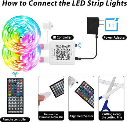 KeepEvol 150ft Smart RGB Light Strip – Ready-to-Gift Room Decor for Her, Him, and Anyone Who Loves Aesthetic Spaces