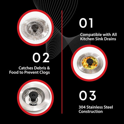 Kitchen SinkShroom Award-Winning Stainless Sink Strainer for Cohesive Kitchen Decor