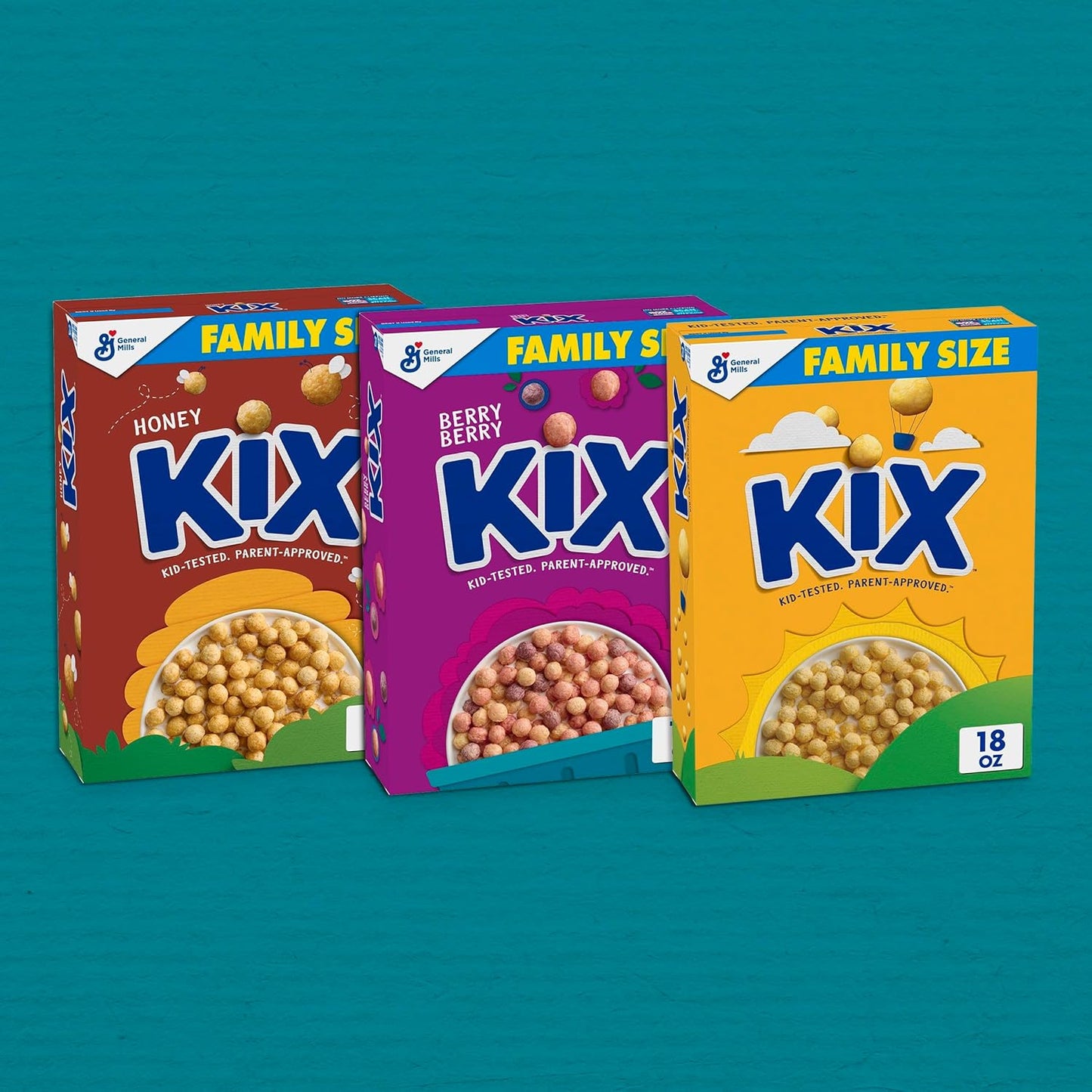 Kix Whole Grain Breakfast Cereal – High Whole Grain Morning Bowl with 12 Vitamins, 18 oz