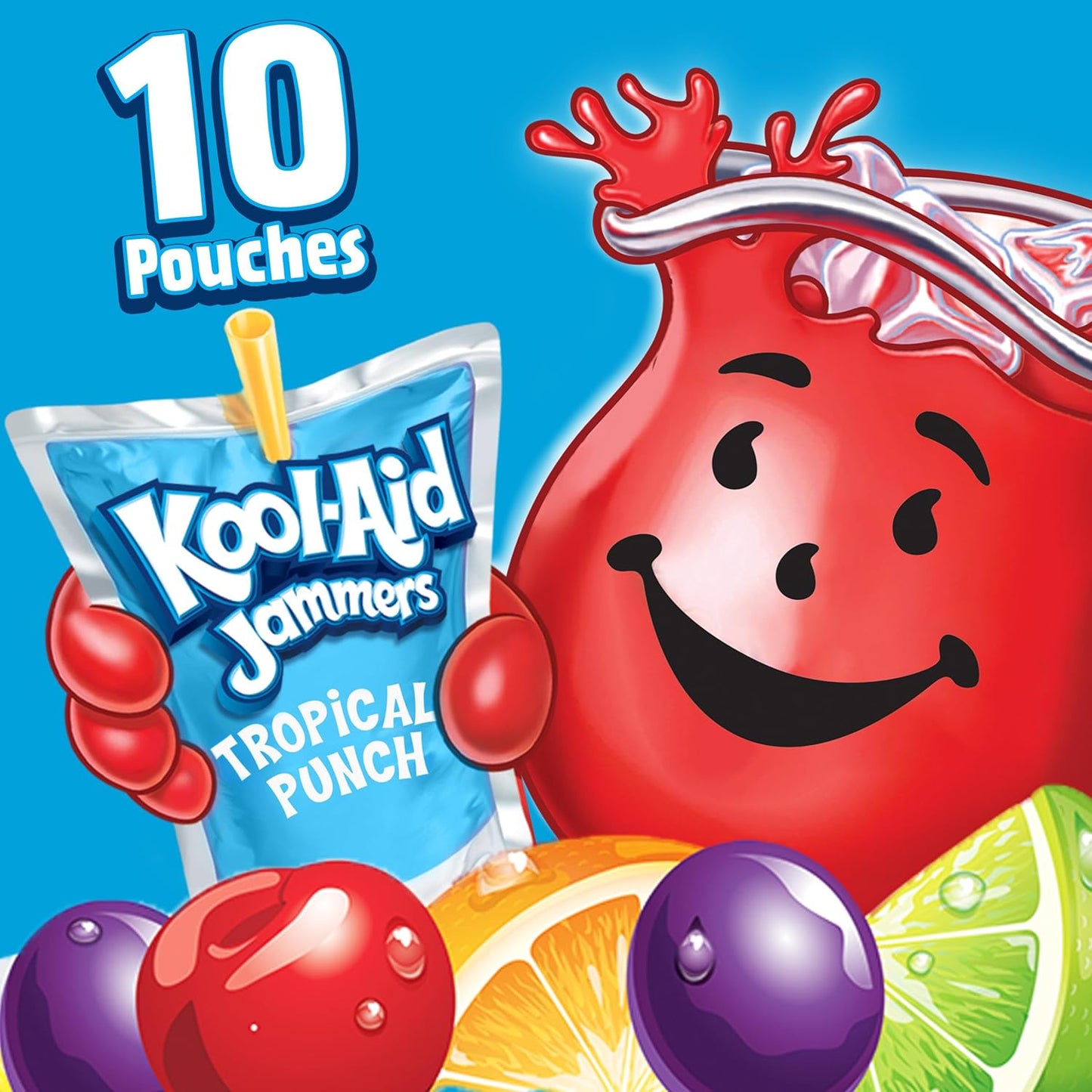 Kool-Aid Jammers Tropical Punch Drink Pouches – Spill-Proof Beverage for Sports Practice and Sidelines