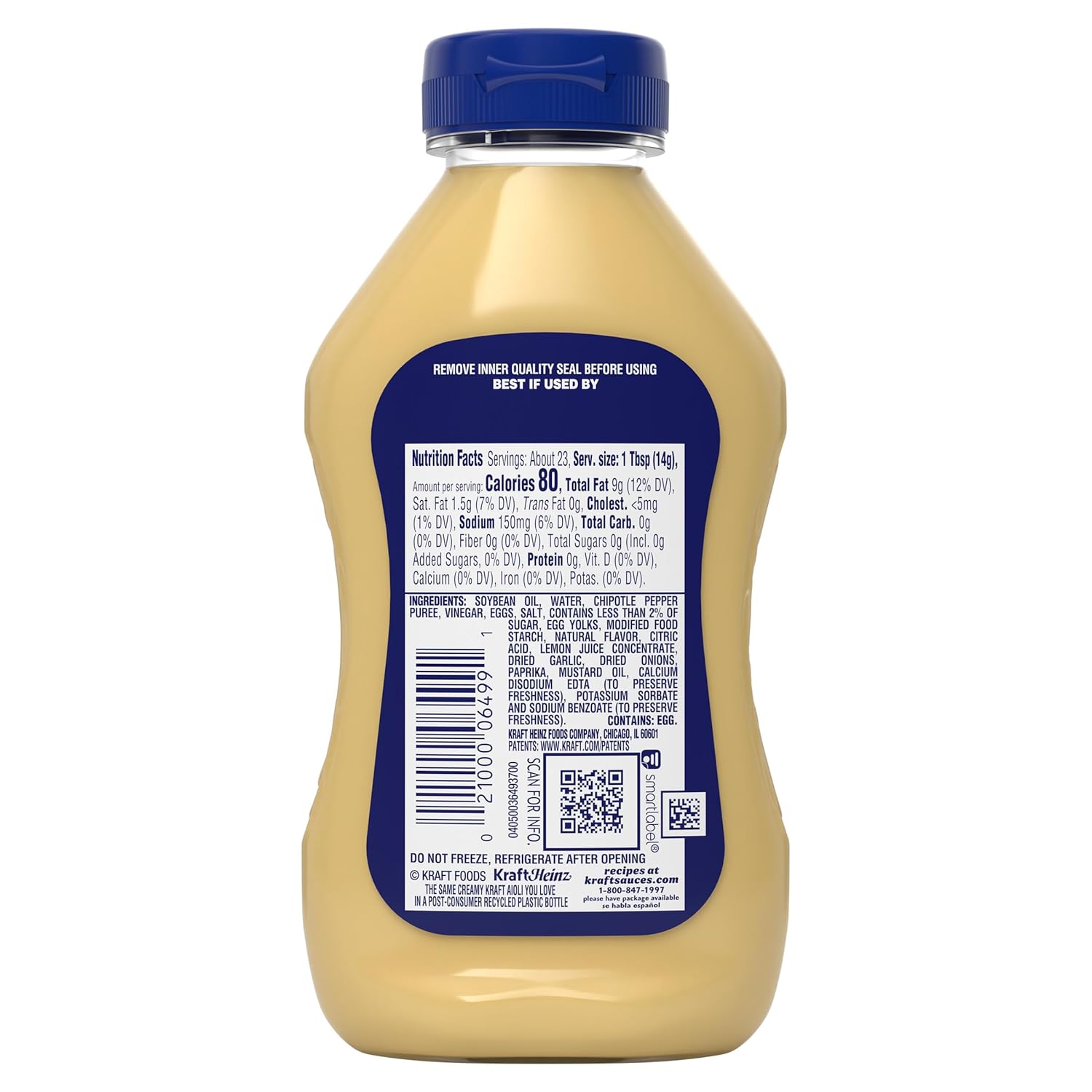 Kraft Chipotle Aioli 12 fl oz Gourmet Aioli — Valentine's Day and Holiday Gift Basket Add-On for Sandwich and Burger Lovers
