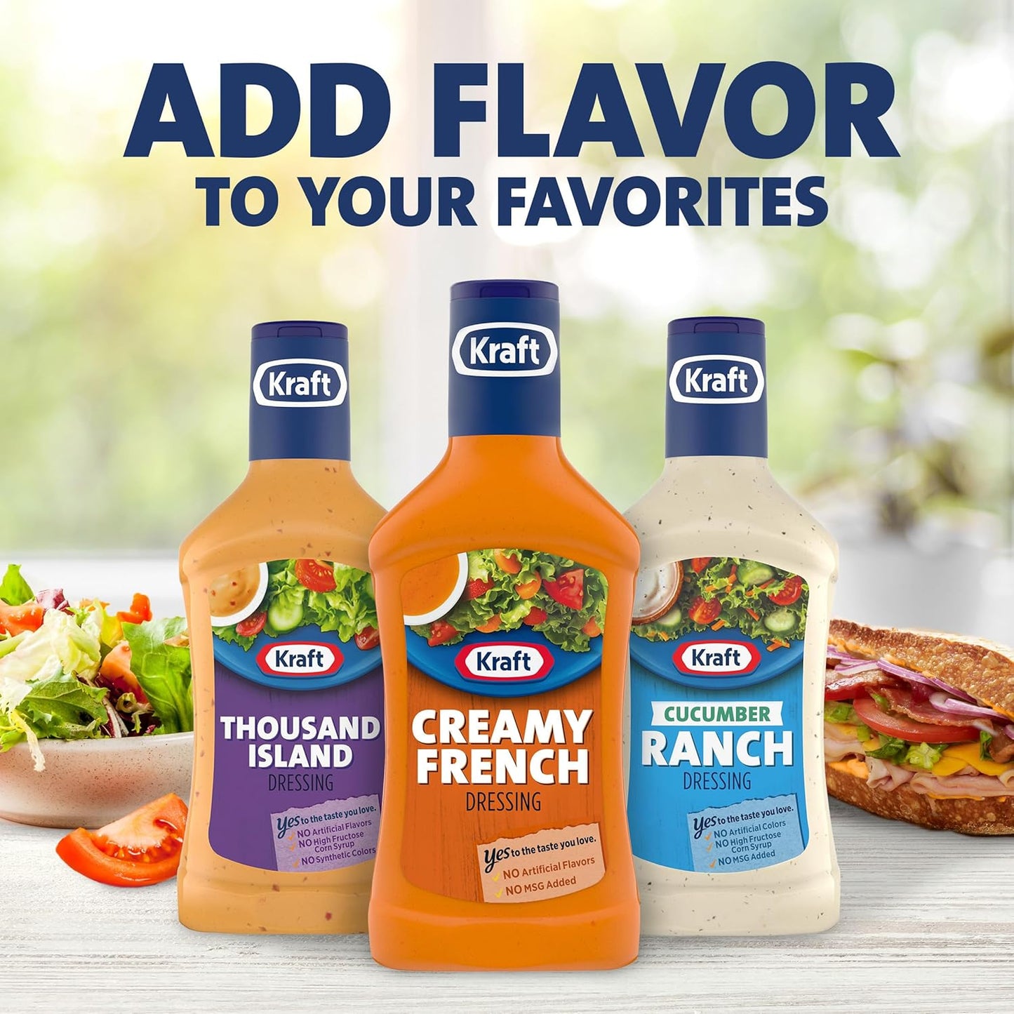 Kraft Creamy French Dressing – Backyard Cookout Condiment for Grilled Vegetables, 16 fl oz