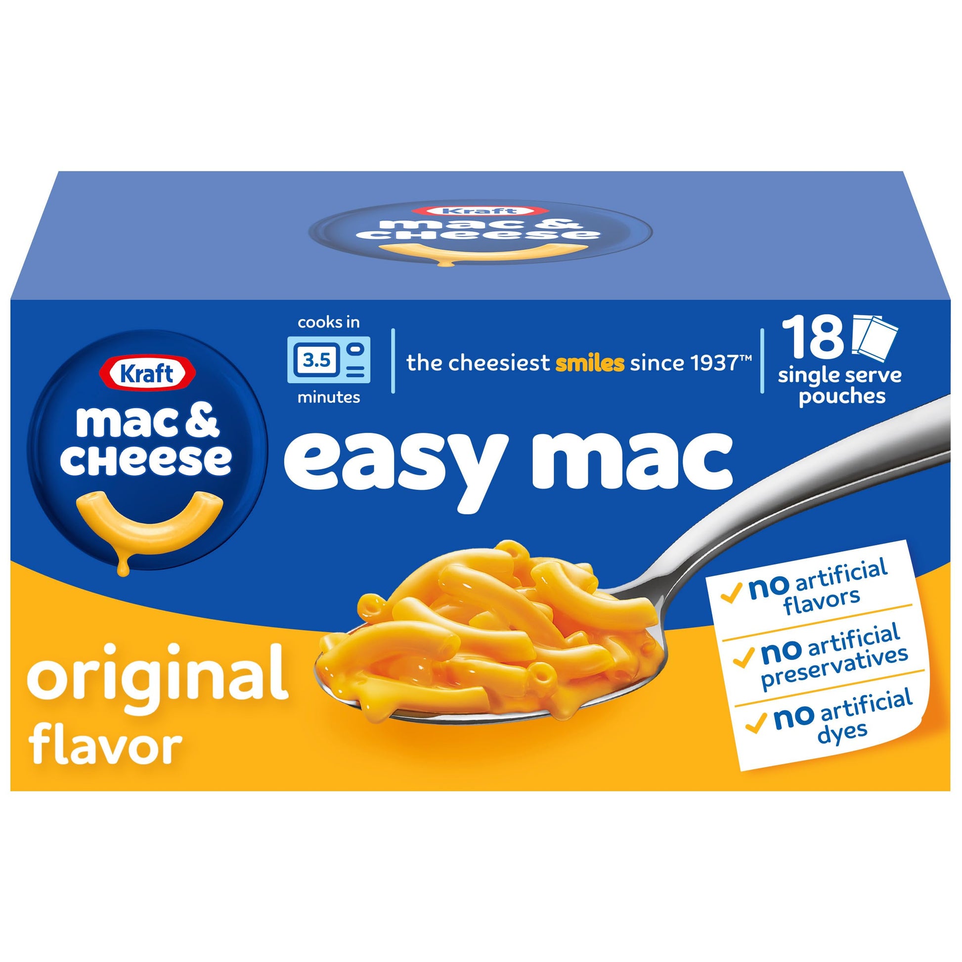 Kraft Easy Mac 18-Count Easy Mac Packs – Streamlined Emergency Pantry Stock for Simple Homes