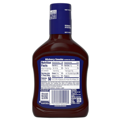 Kraft Hickory Smoke Slow-Simmered Barbecue Sauce, 17.5 oz Bottle – Birthday Gift for the Host Who Always Hosts Cookouts