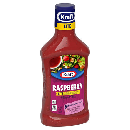 Kraft Lite Balsamic Raspberry Vinaigrette – Patio-Friendly Dipping Sauce for Vegetable Platters and Cookouts, 16 fl oz