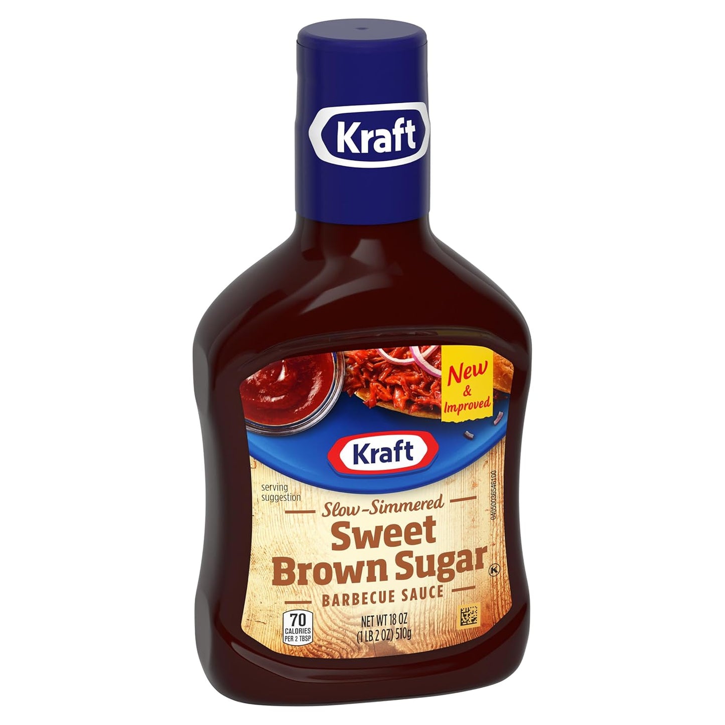 Kraft Sweet Brown Sugar Slow-Simmered Barbecue Sauce, 18 oz All-in-One Sauce for Simplifying the Condiment Shelf