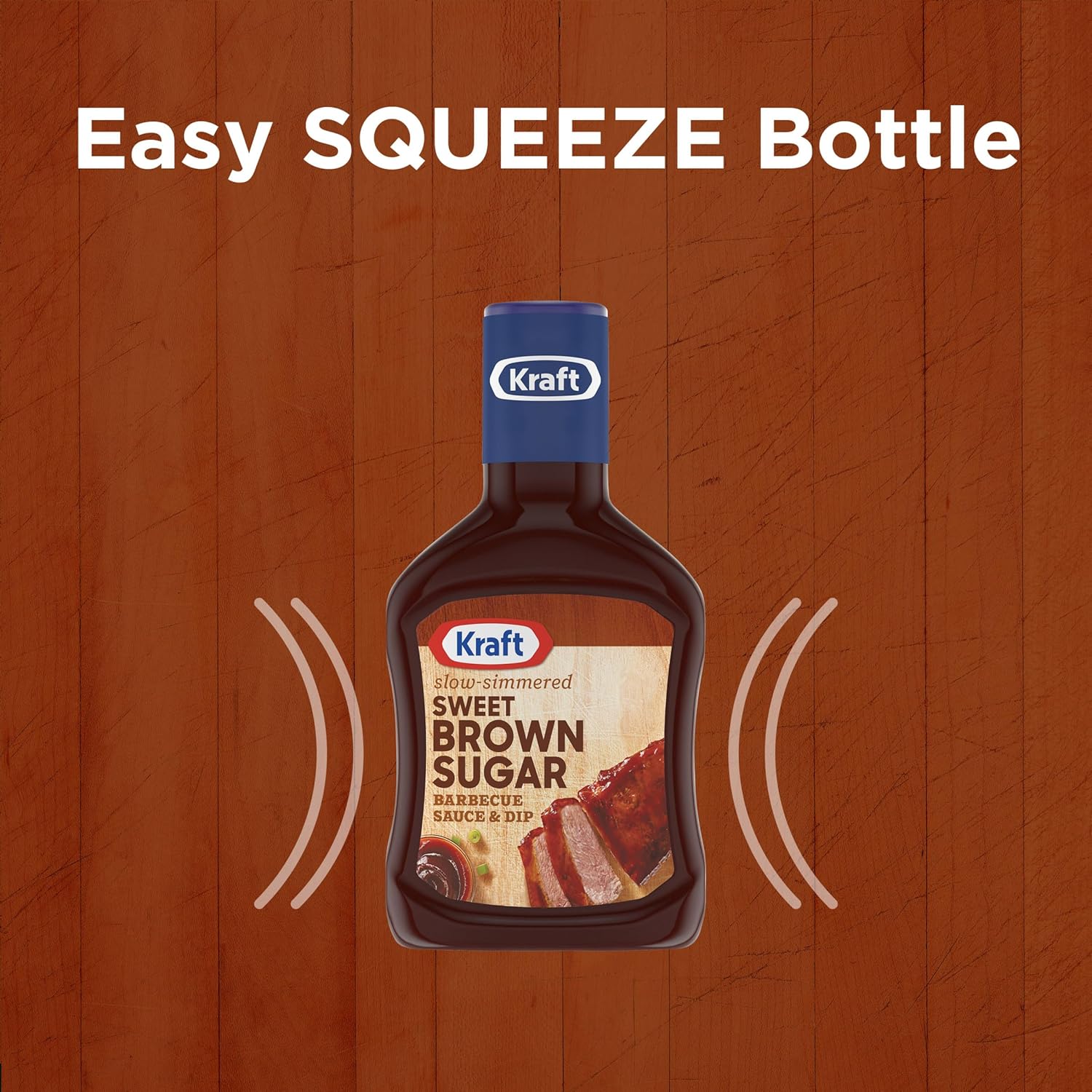 Kraft Sweet Brown Sugar Slow-Simmered Barbecue Sauce, 18 oz All-in-One Sauce for Simplifying the Condiment Shelf