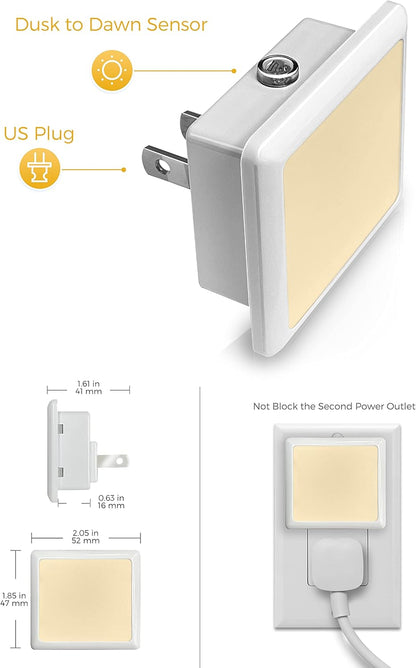 L LOHAS Night Light Plug into Wall – Flat Flush Profile for Uncluttered Walls, Neutral Soft White 0.3W Glow