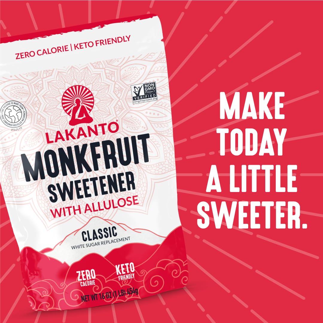 Lakanto Monk Fruit Allulose Blend Classic White – Single Ingredient Sugar Swap for Intentional Low-Carb Kitchens