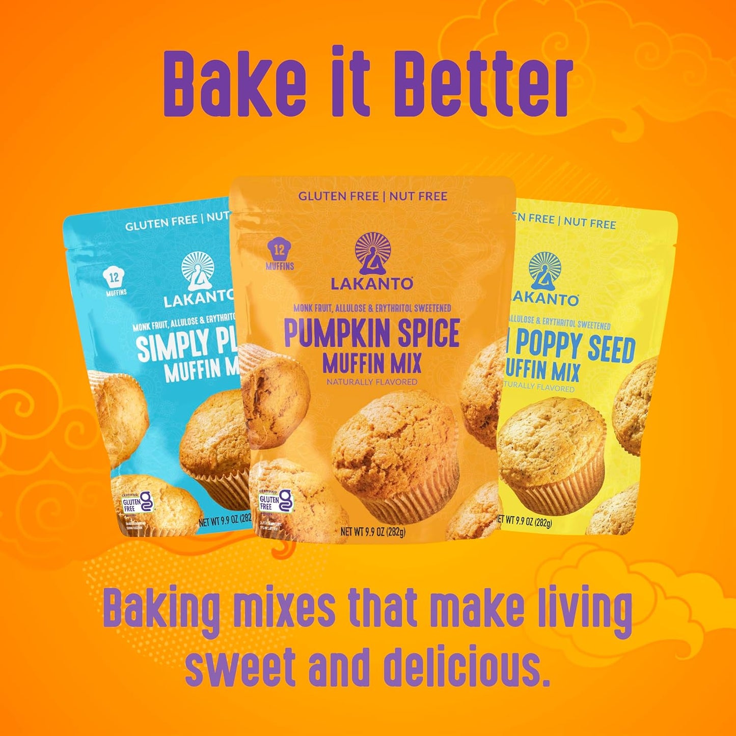 Lakanto Pumpkin Spice Muffin Mix - Streamlined Gluten Free Baking with No Artificial Additives