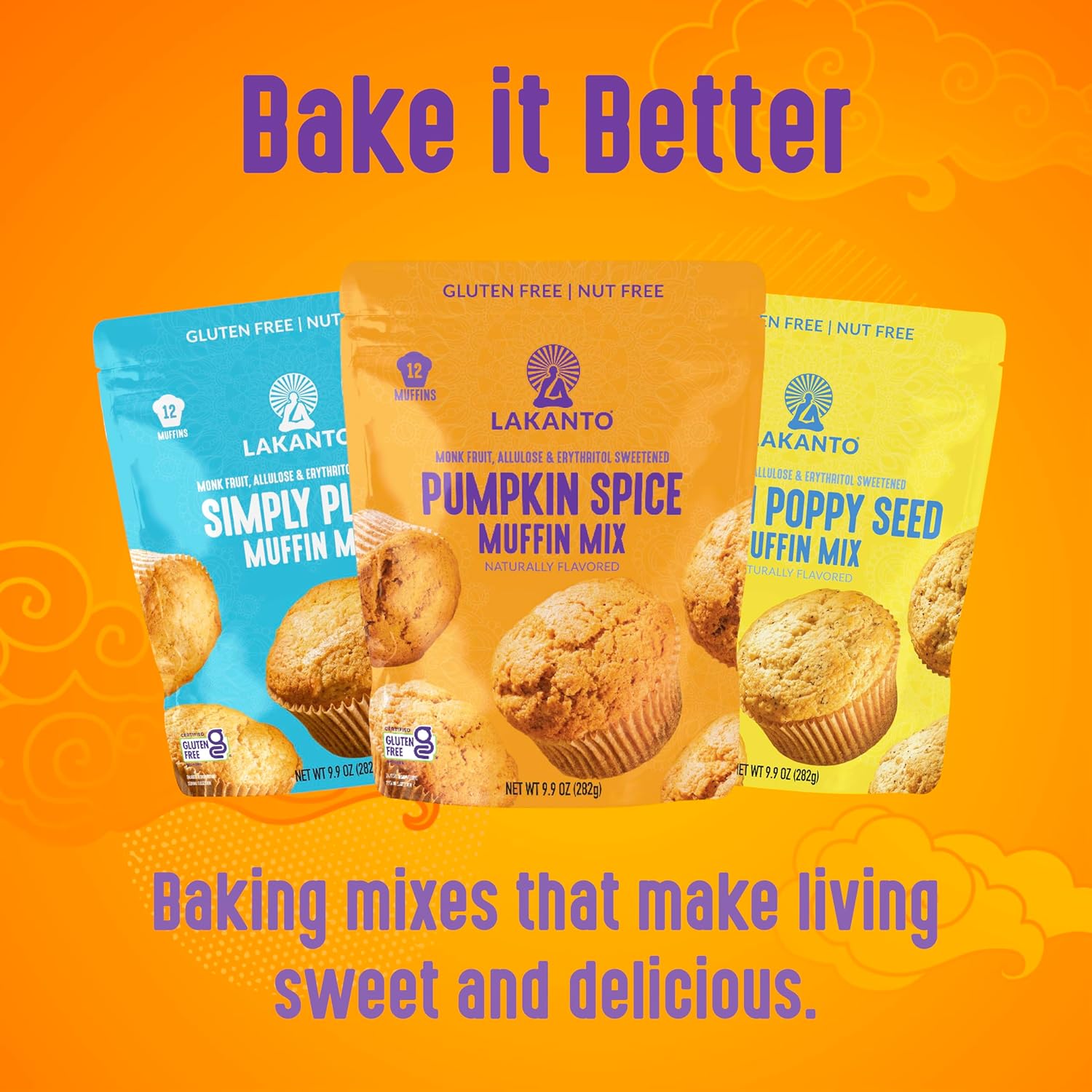 Lakanto Pumpkin Spice Muffin Mix - Streamlined Gluten Free Baking with No Artificial Additives