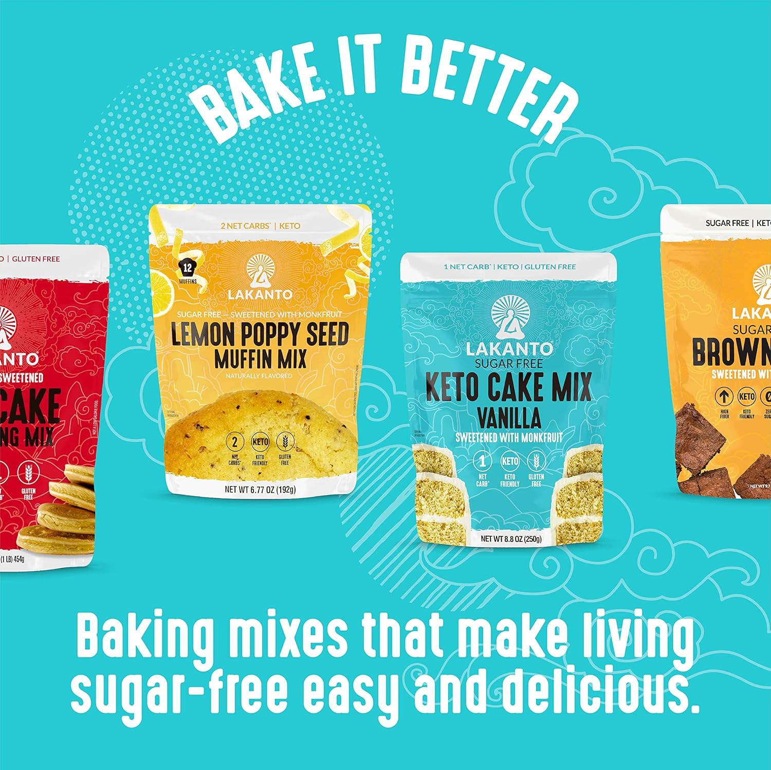 Lakanto Sugar Free Banana Nut Muffin and Bread Mix - Single Ingredient Smart Baking for Streamlined Low Carb Kitchen