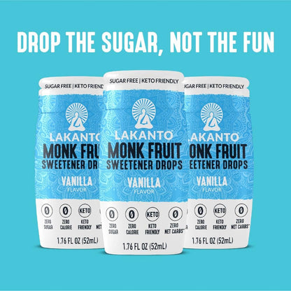 Lakanto Vanilla Monk Fruit Drops — Pocket Sized Sugar Free Sweetener for Focused Study and Deep Work Sessions