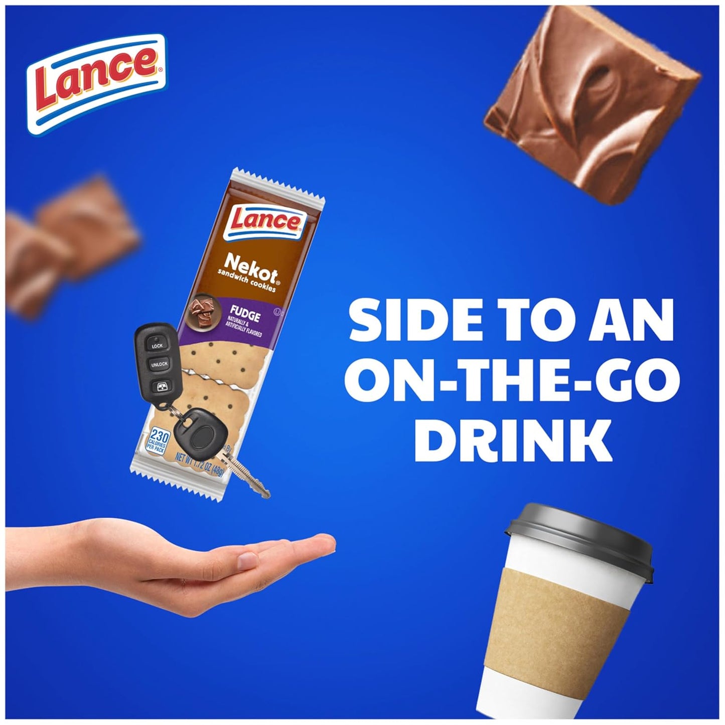 Lance Nekot Fudge Sandwich Cookies, Portable Snack Packs for Car Cup Holders, Travel Bags, and Hotel Stays