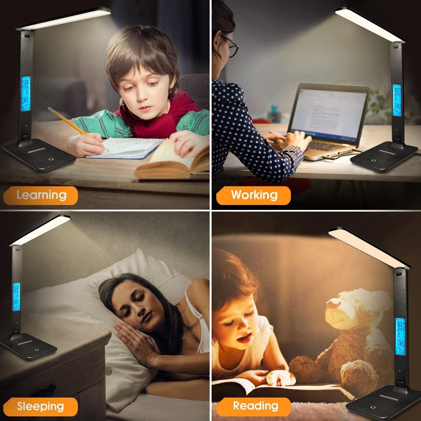 LAOPAO Wireless Charging Lamp for Her – Thoughtful Birthday Gift for Mom, Daughter, or Coworker with Alarm Clock and USB Port