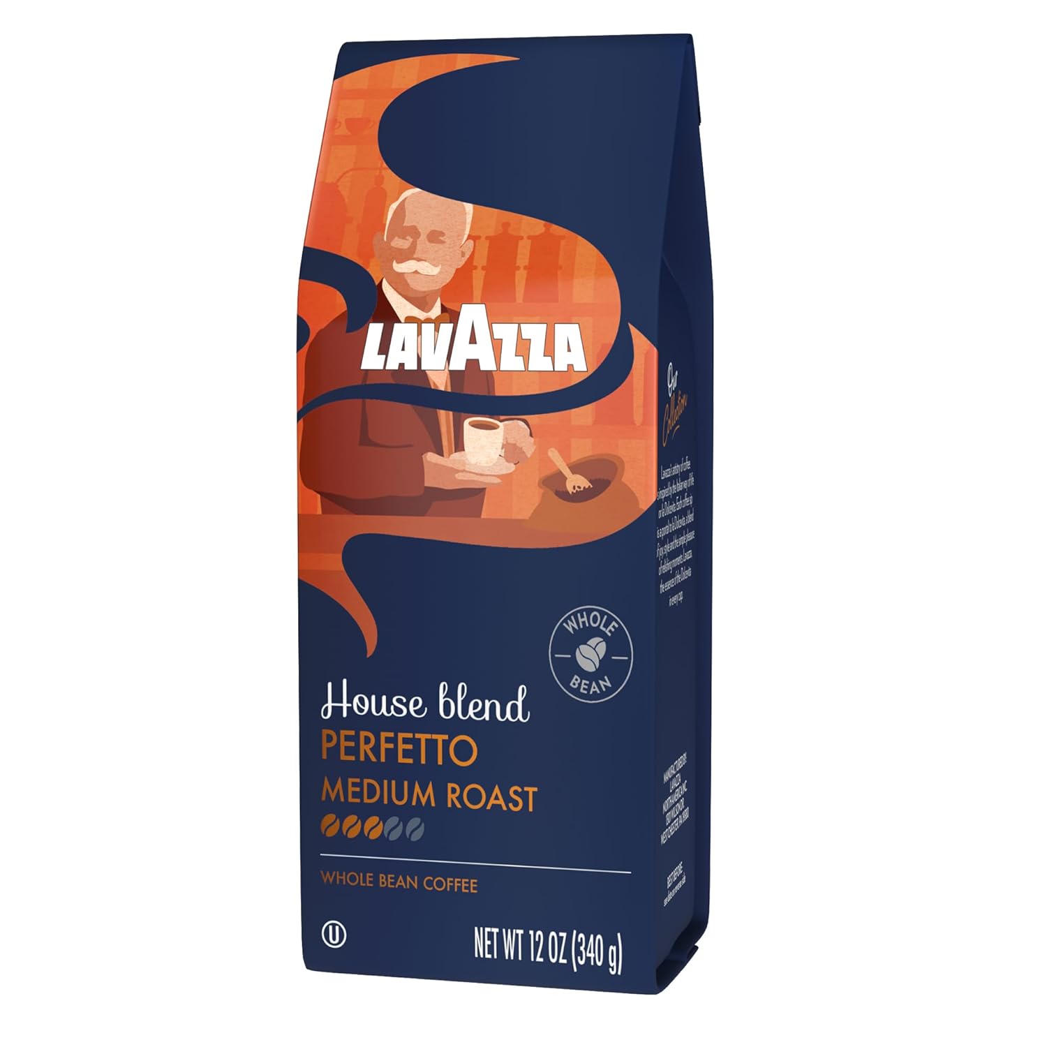 Lavazza House Blend Perfetto Whole Bean Coffee 12oz – High-End Espresso Bar Coffee at Home, Heritage Italian Whole Bean Blend
