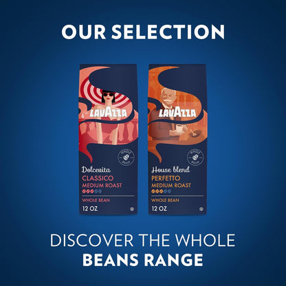 Lavazza House Blend Perfetto Whole Bean Coffee 12oz – High-End Espresso Bar Coffee at Home, Heritage Italian Whole Bean Blend