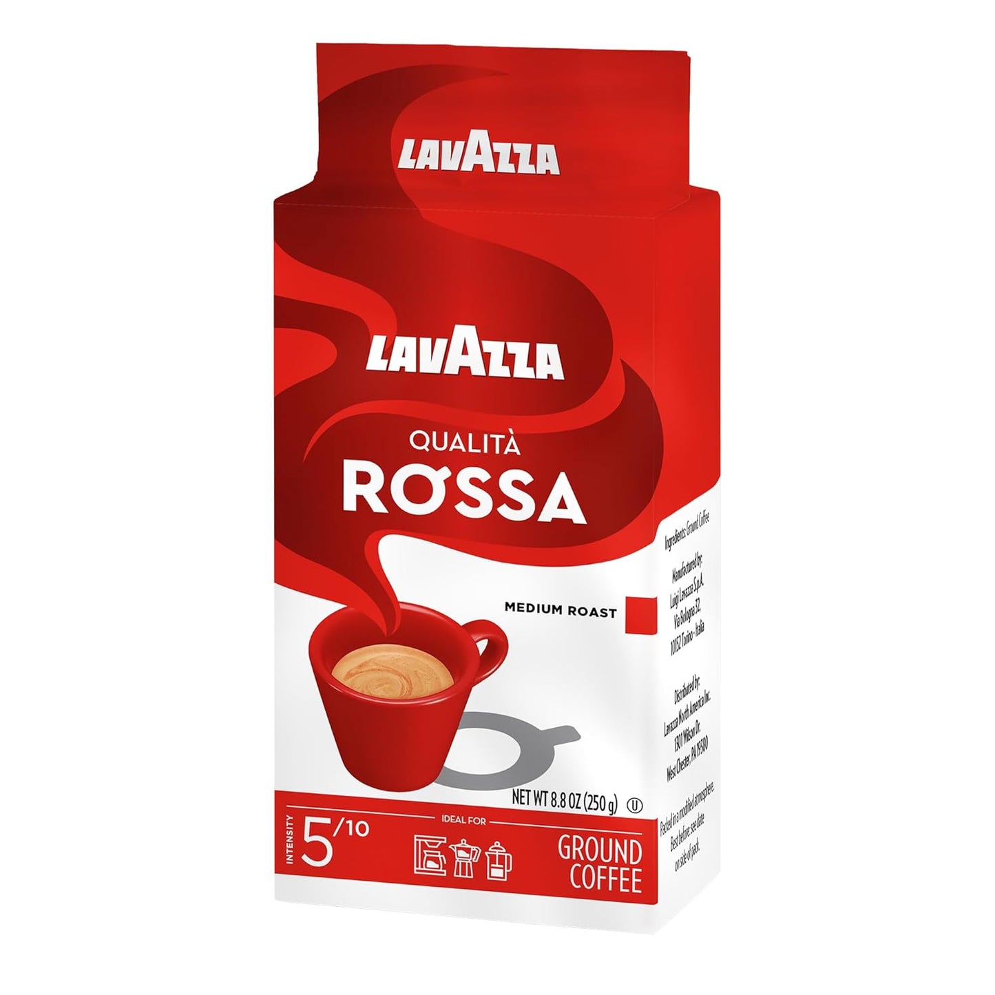 Lavazza Qualità Rossa Ground Coffee – Streamlined Italian Roast for Intentional Kitchens, Moka Pot Brew