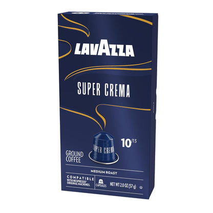 Lavazza Super Crema Nespresso Original Compatible Pods – Slow Coffee Moment for Your Self-Care Routine