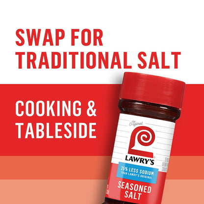 Lawry's 25% Less Sodium Seasoned Salt – Thoughtful Pantry Gift for Health-Conscious Hosts