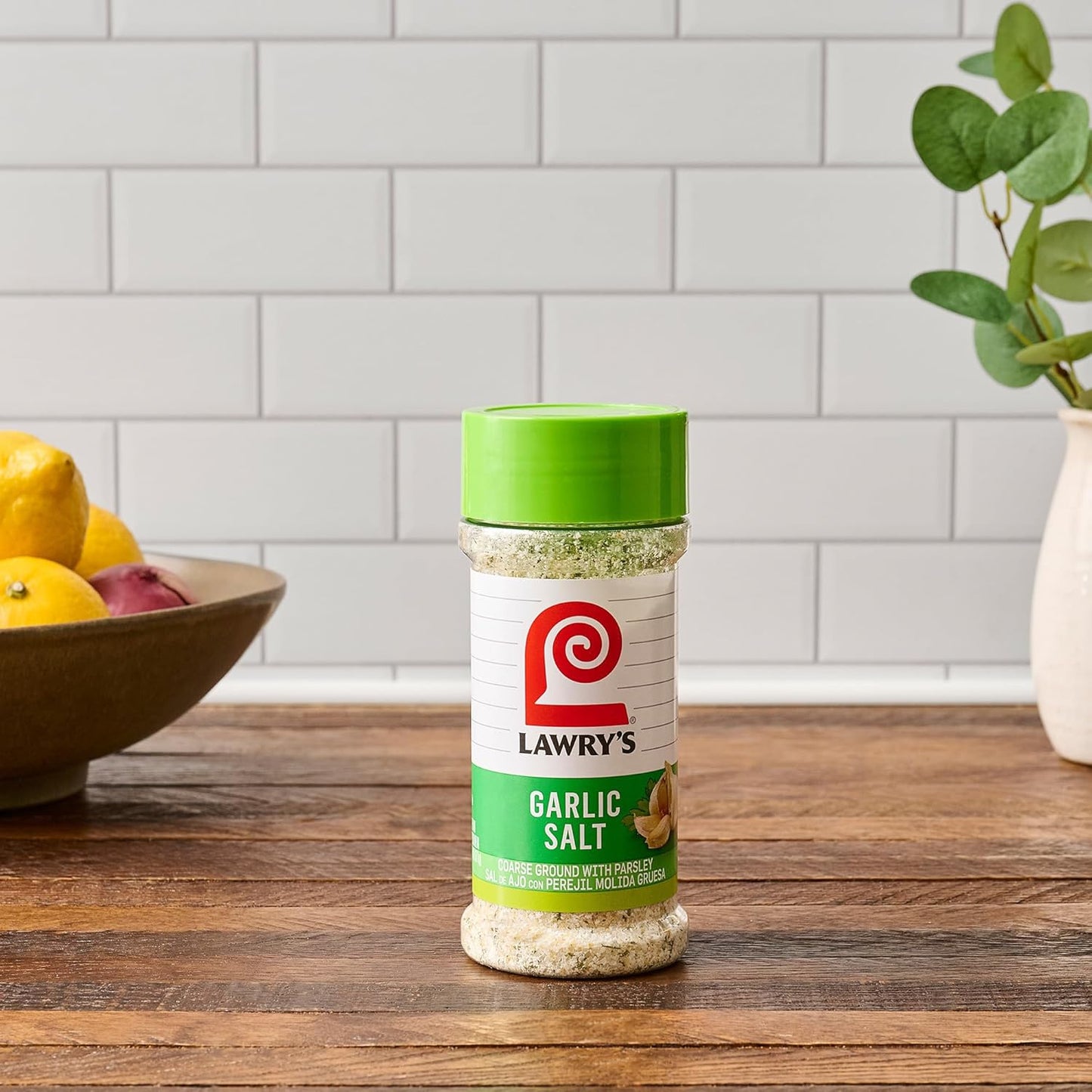 Lawry's Garlic Salt – Patio and Camping Pantry Seasoning for Open-Air Cookouts, 11 oz Shaker