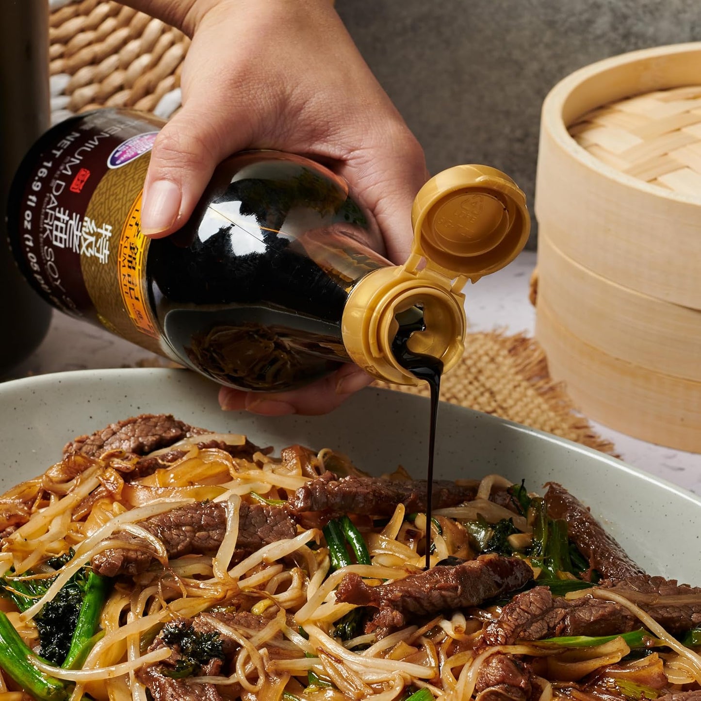 Lee Kum Kee Premium Dark Soy Sauce – Intentional Pantry Staple for Clutter-Free Kitchens, Concentrated Flavor Without the Extra Bottles