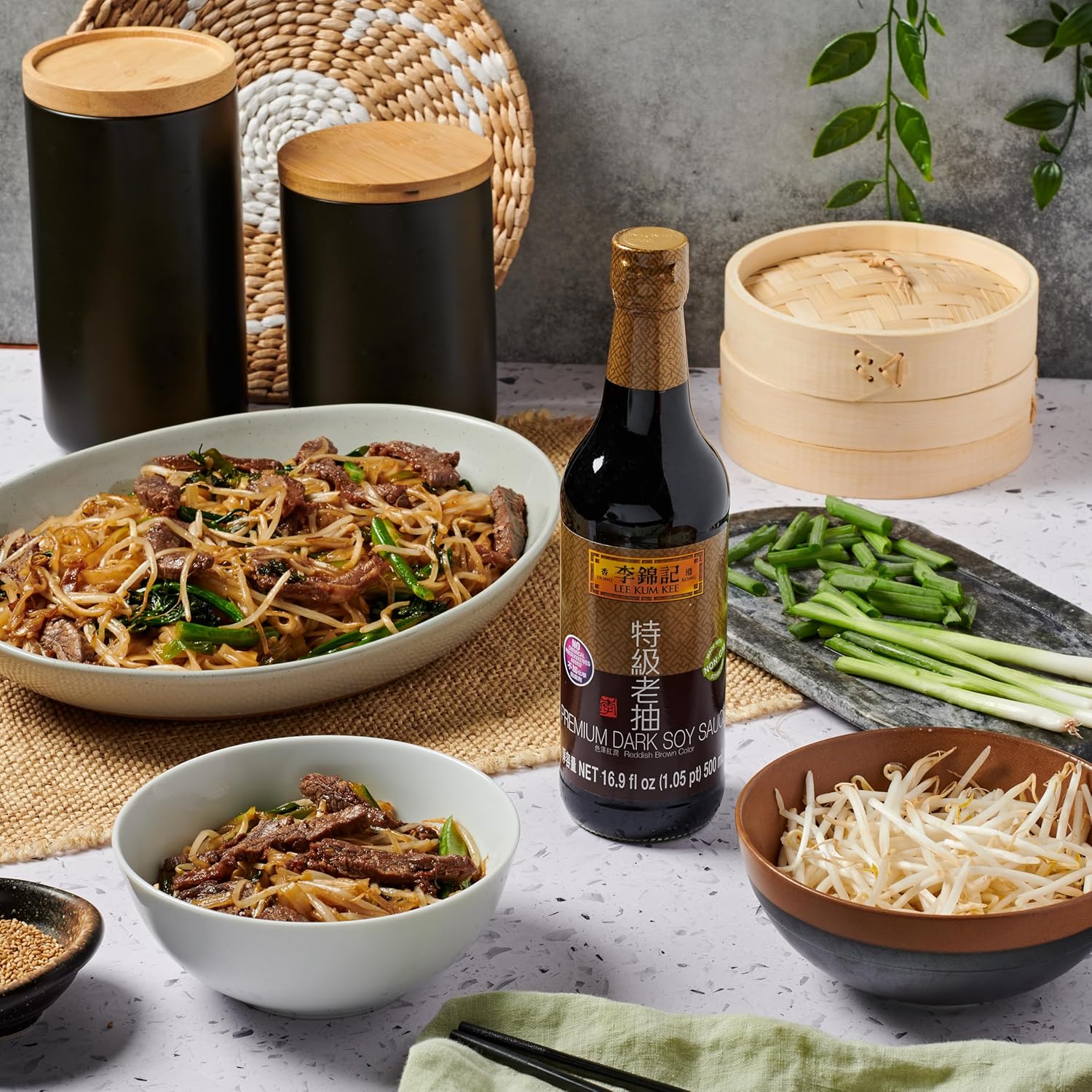 Lee Kum Kee Premium Dark Soy Sauce – Intentional Pantry Staple for Clutter-Free Kitchens, Concentrated Flavor Without the Extra Bottles